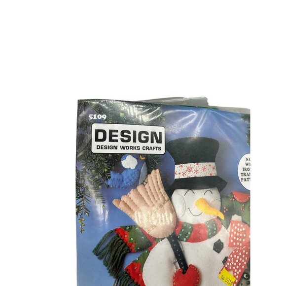 Woodland Friends Snowman Felt Wall Hanging Kit Christmas Winter Vintage Craft - Picture 3 of 5